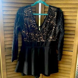 Toto Collection Black & Nude dress with shorts